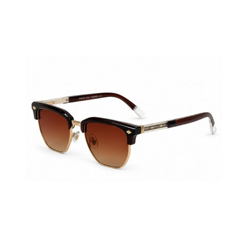 VERLIN 6318 Brown Clubmaster Prescription-Friendly Sunglasses