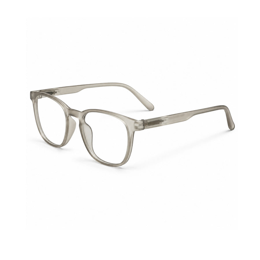 Basics 2802 Rounded Square Optical Frame in Beige Grey — three-quarter view