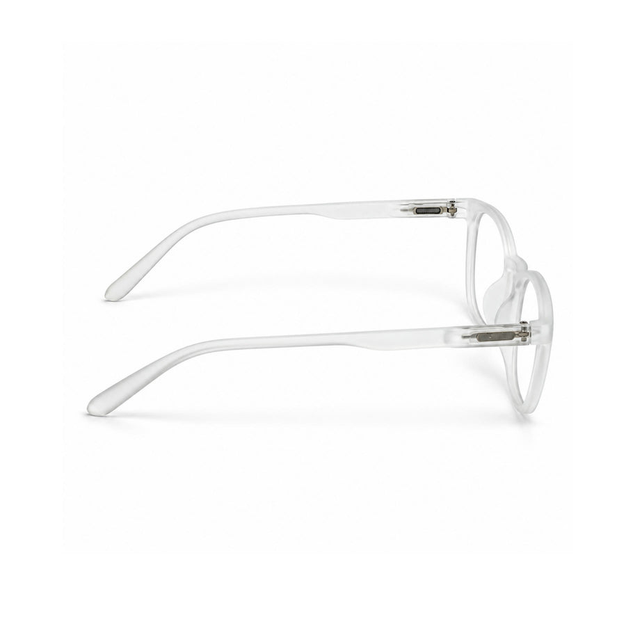 Basics 2802 Rounded Square Optical Frame in Clear — side view