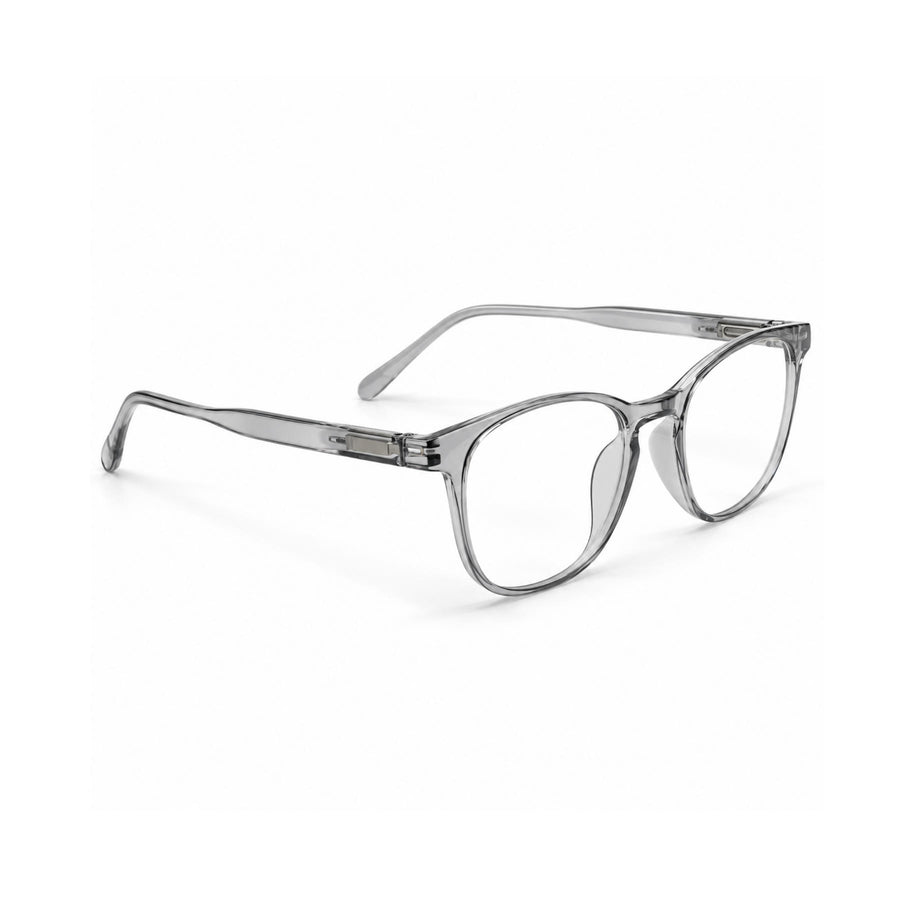 Basics 2802 Rounded Square Optical Frame in Grey — three-quarter view (opposite side)