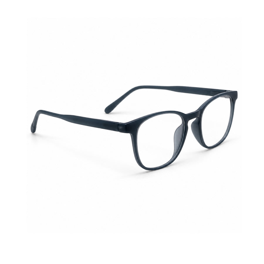 Basics 2802 Rounded Square Optical Frame in Navy — three-quarter view (opposite side)
