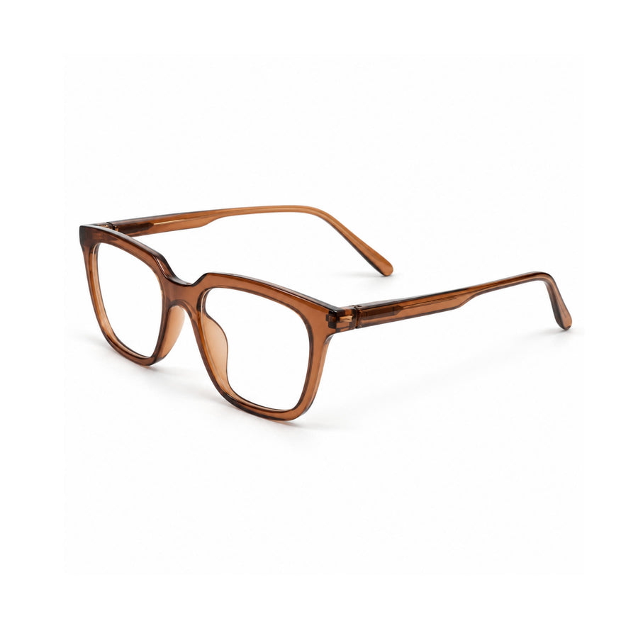 Basics Neo 2815 Square Optical Frame in Brown — three-quarter view