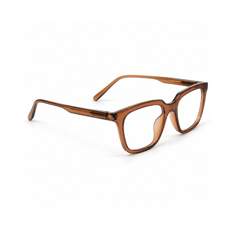 Basics Neo 2815 Square Optical Frame in Brown — three-quarter view (opposite side)