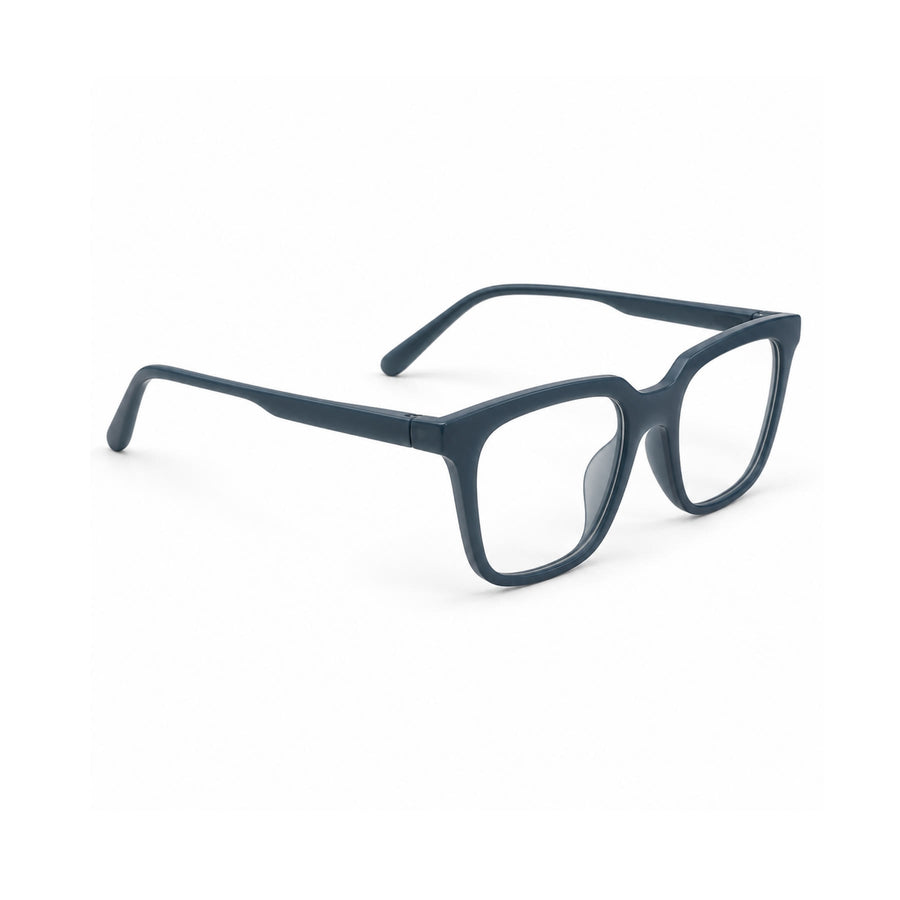 Basics Neo 2815 Square Optical Frame in Charcoal — three-quarter view (opposite side)