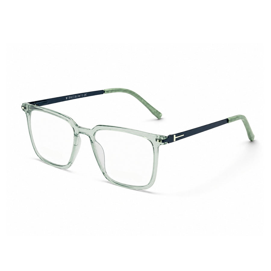Wednesday 1004 Green optical frame – left angle view