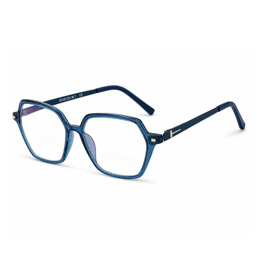 Wednesday 1005 Blue optical frame – left angle view