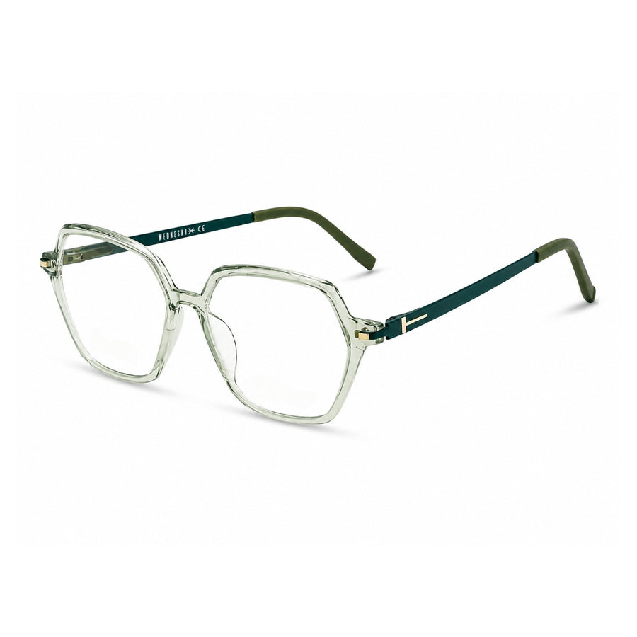 Wednesday 1005 Light Green optical frame – left angle view