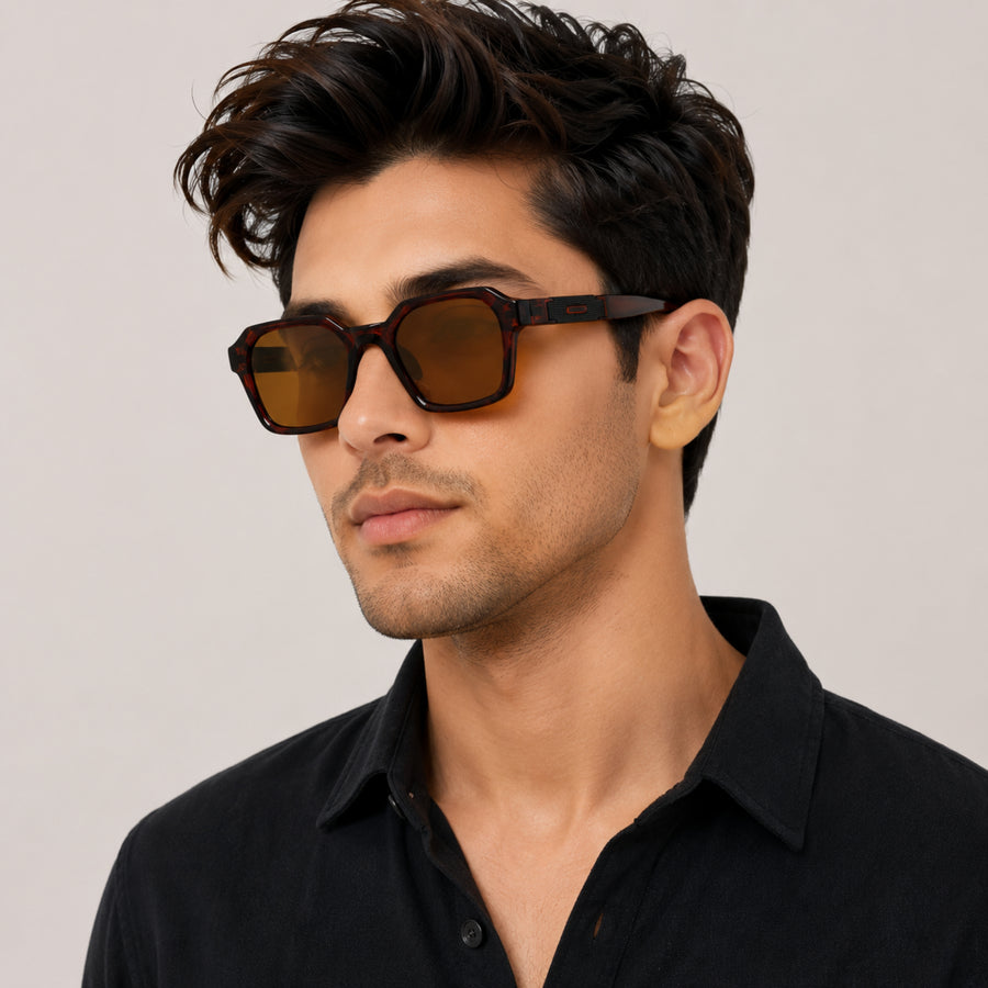 VERLIN Y Pole 25006 BROWN Polarized Sunglasses — supplied matching model image