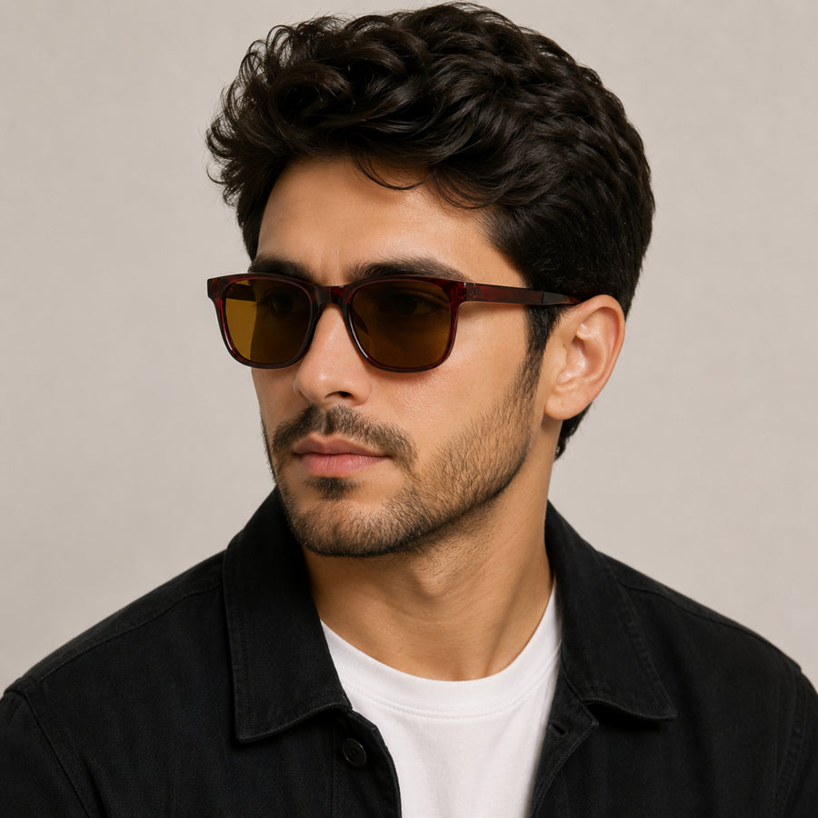 VERLIN Y Pole 25009 BROWN Polarized Sunglasses — supplied matching model image