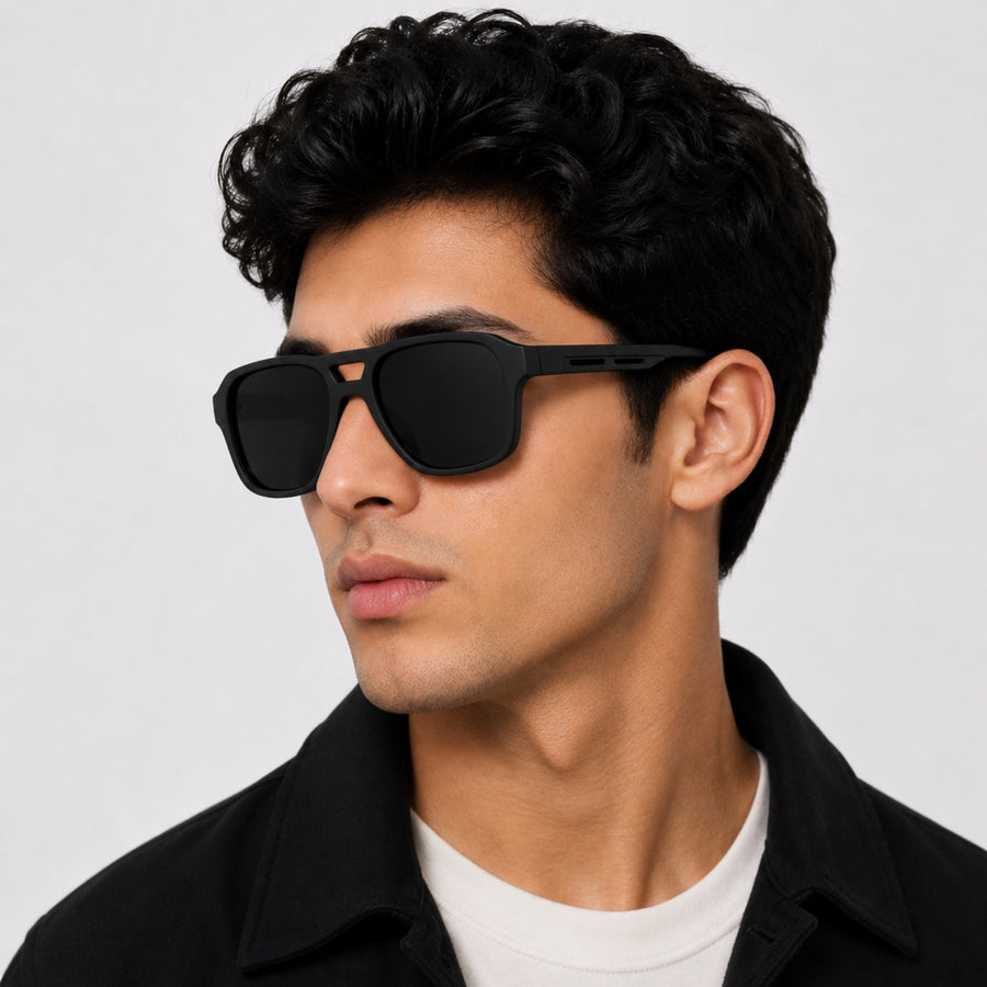 VERLIN Y Pole 25010 MBLK Polarized Sunglasses — supplied matching model image