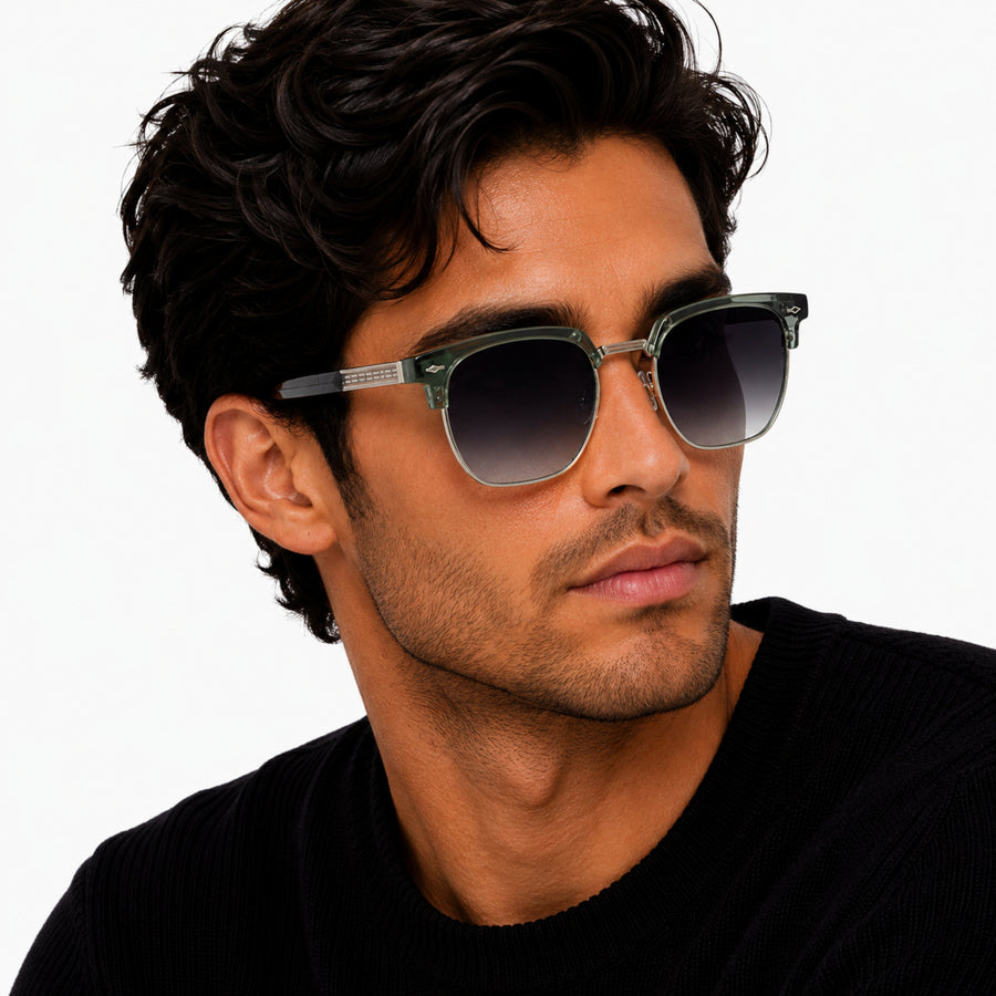 VERLIN 6302 Green Clubmaster Prescription-Friendly Sunglasses — view 6