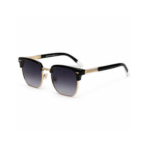 VERLIN 6302 Black (MBLK) Clubmaster Prescription-Friendly Sunglasses
