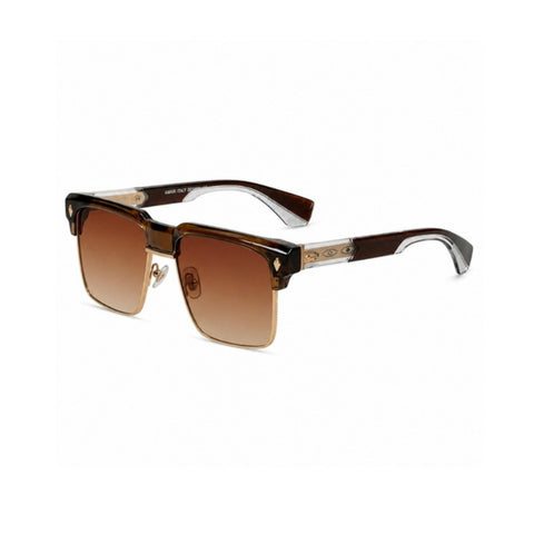 VERLIN 6304 Brown Clubmaster Prescription-Friendly Sunglasses
