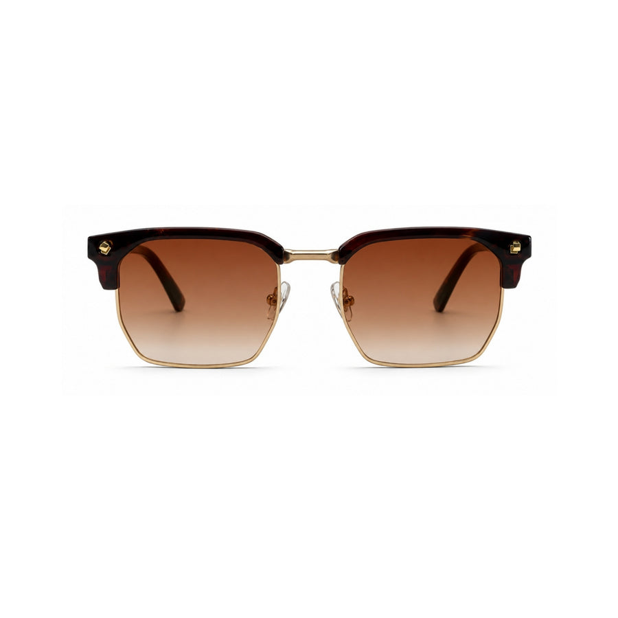 VERLIN 6307 Brown Clubmaster Prescription-Friendly Sunglasses — supplied source view 1