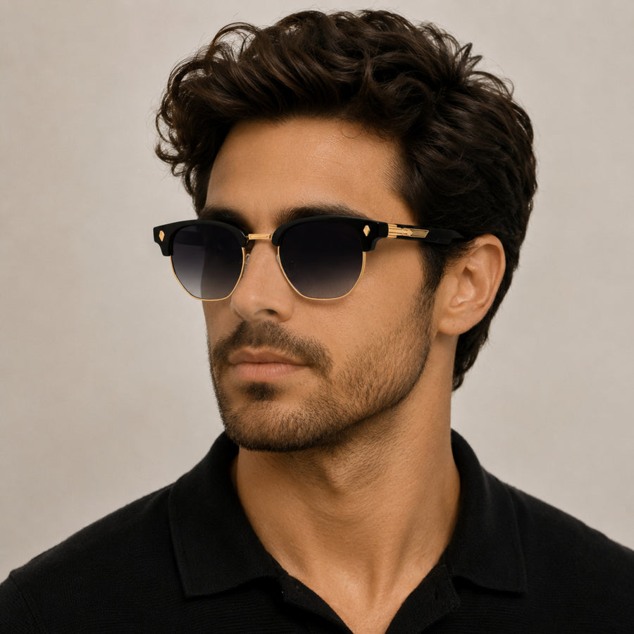 VERLIN 6311 Black Clubmaster Prescription-Friendly Sunglasses — supplied source view 6