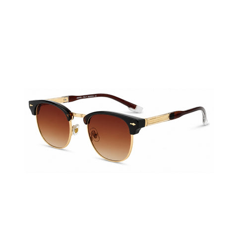 VERLIN 6313 Brown Clubmaster Prescription-Friendly Sunglasses