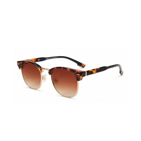 VERLIN 6313 Tortoise Clubmaster Prescription-Friendly Sunglasses