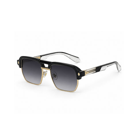 VERLIN 6317 Black Clubmaster Prescription-Friendly Sunglasses