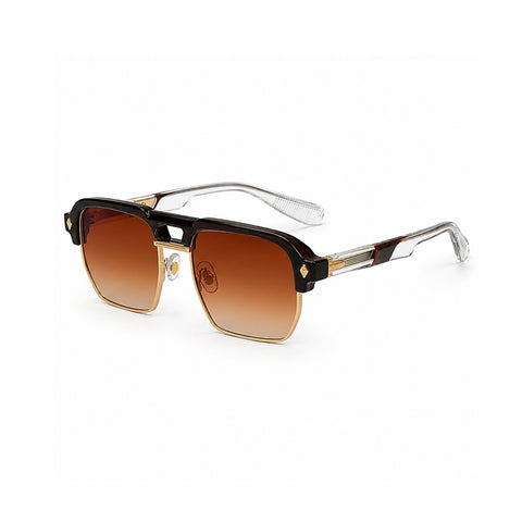 VERLIN 6317 Brown Clubmaster Prescription-Friendly Sunglasses