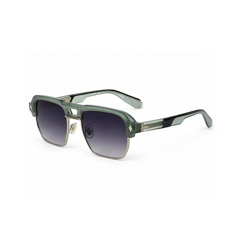 VERLIN 6317 Green Clubmaster Prescription-Friendly Sunglasses