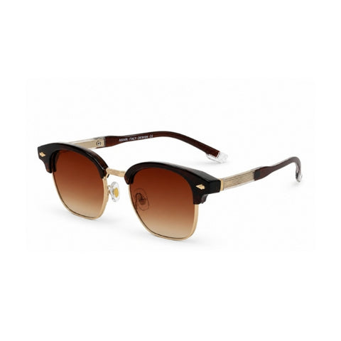 VERLIN 6319 Brown Clubmaster Prescription-Friendly Sunglasses