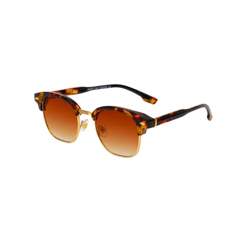 VERLIN 6319 Tortoise Clubmaster Prescription-Friendly Sunglasses