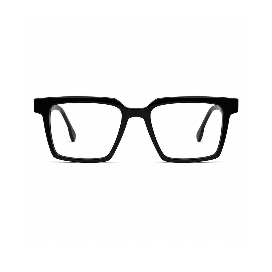 2803 Hand Made Acetate Black Square Optical Frame — front
