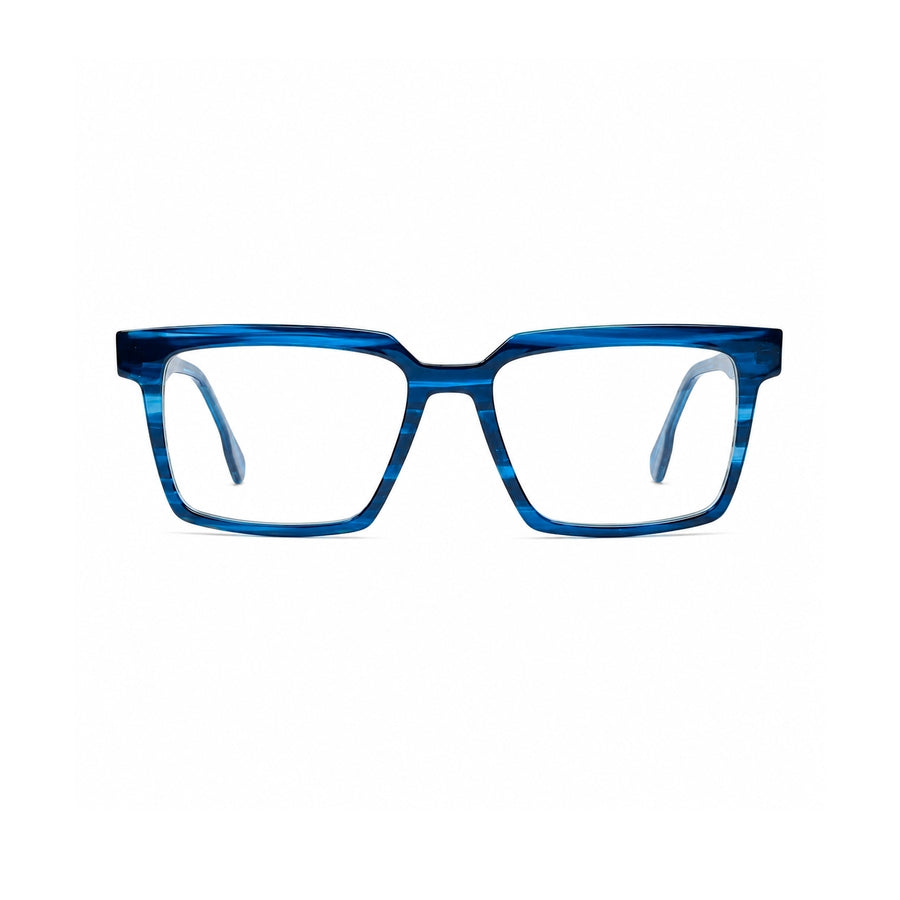 2803 Hand Made Acetate Blue Square Optical Frame — front
