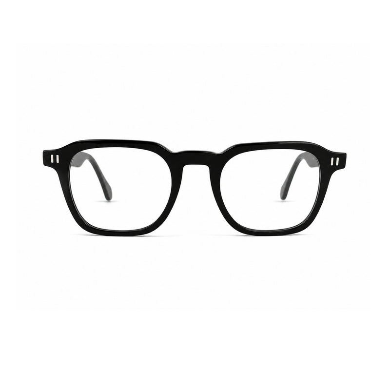2969 Hand Made Acetate Black Round Optical Frame — front