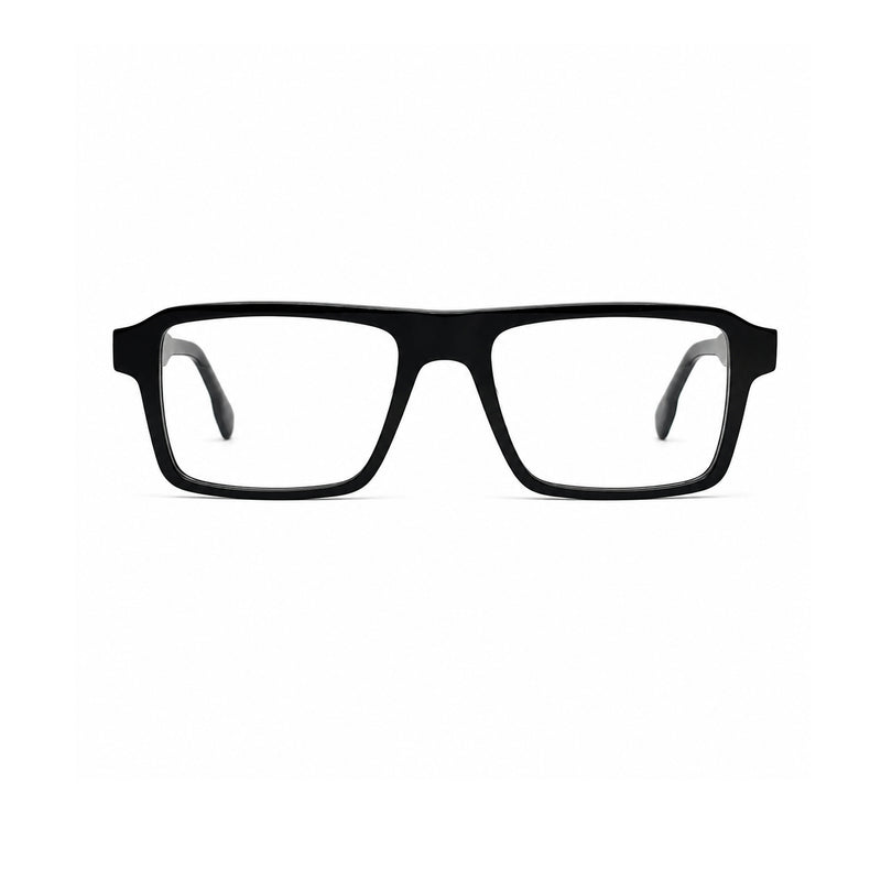 22118 Hand Made Acetate Black Rectangle Optical Frame — front