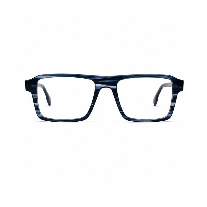 22118 Hand Made Acetate Gradient Blue Rectangle Optical Frame — front