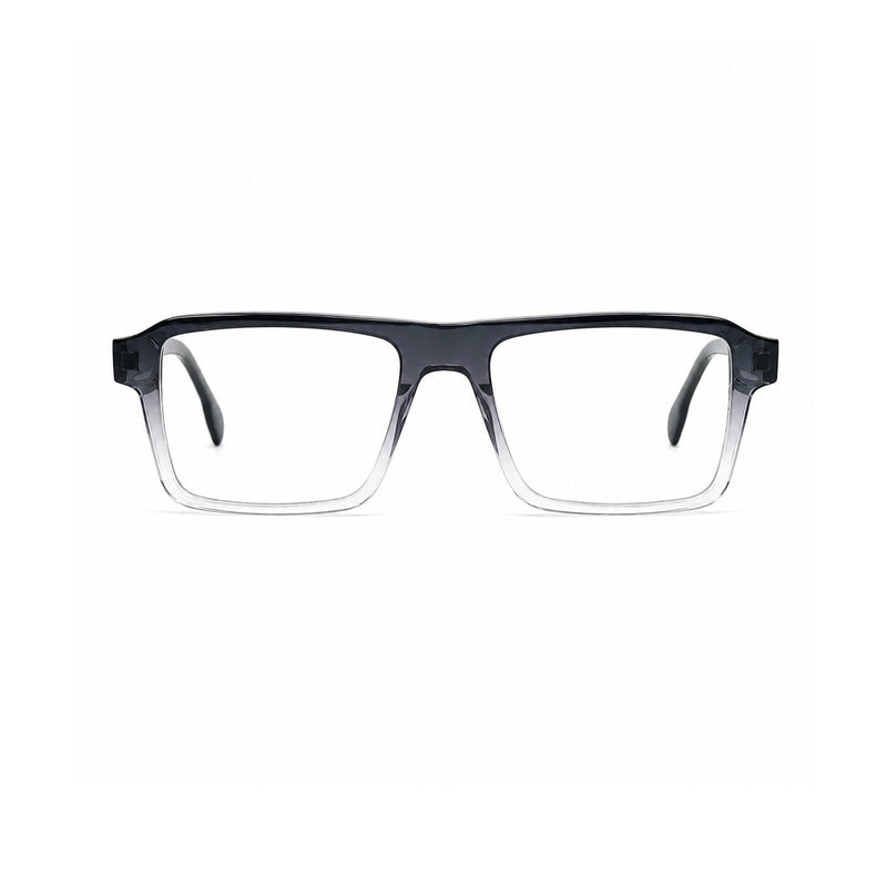 22118 Hand Made Acetate Gradient Grey Rectangle Optical Frame — front