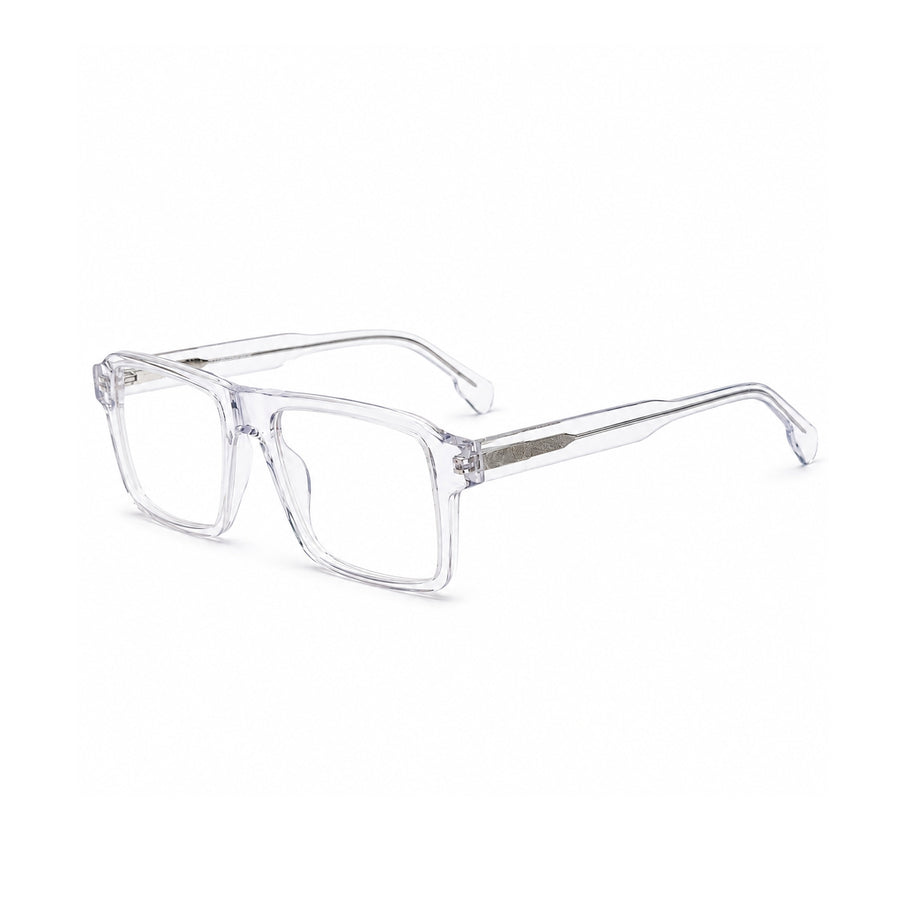 22118 Hand Made Acetate Transparent Rectangle Optical Frame — three-quarter