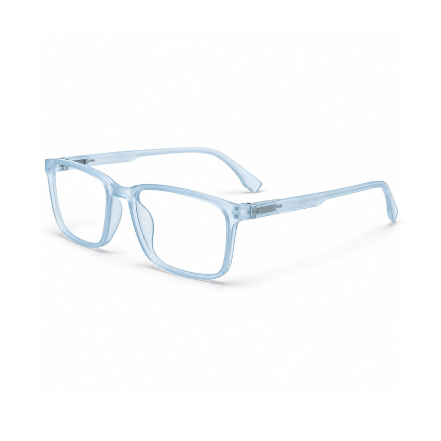 18884 VERLIN Rectangle Optical Frame in Sky Blue - angled view