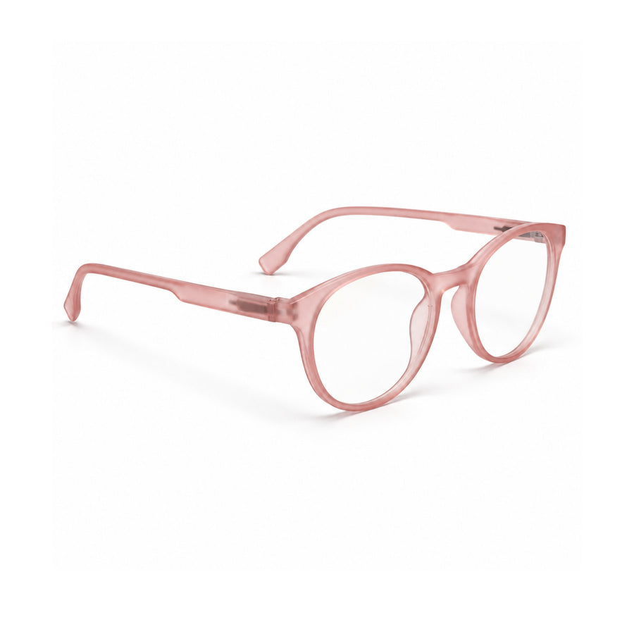 18887 VERLIN Round Optical Frame in Blush Pink - opposite angle