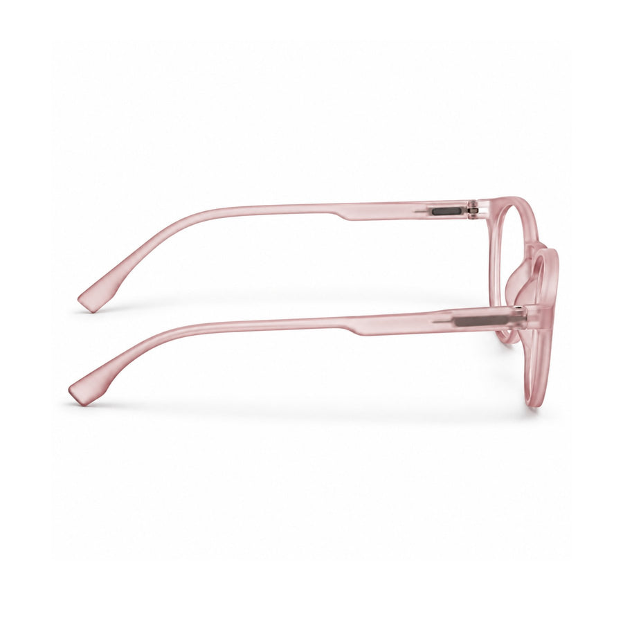 18887 VERLIN Round Optical Frame in Blush Pink - temple and side view