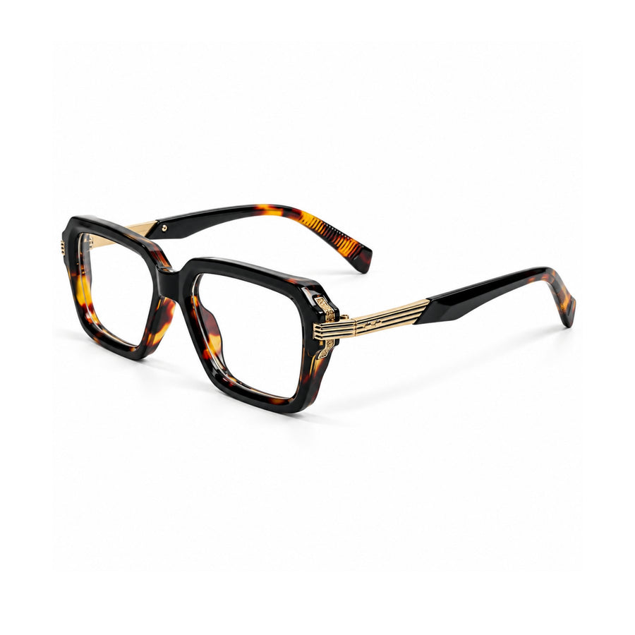 VERLIN 6104 Tortoise square frame, three-quarter view