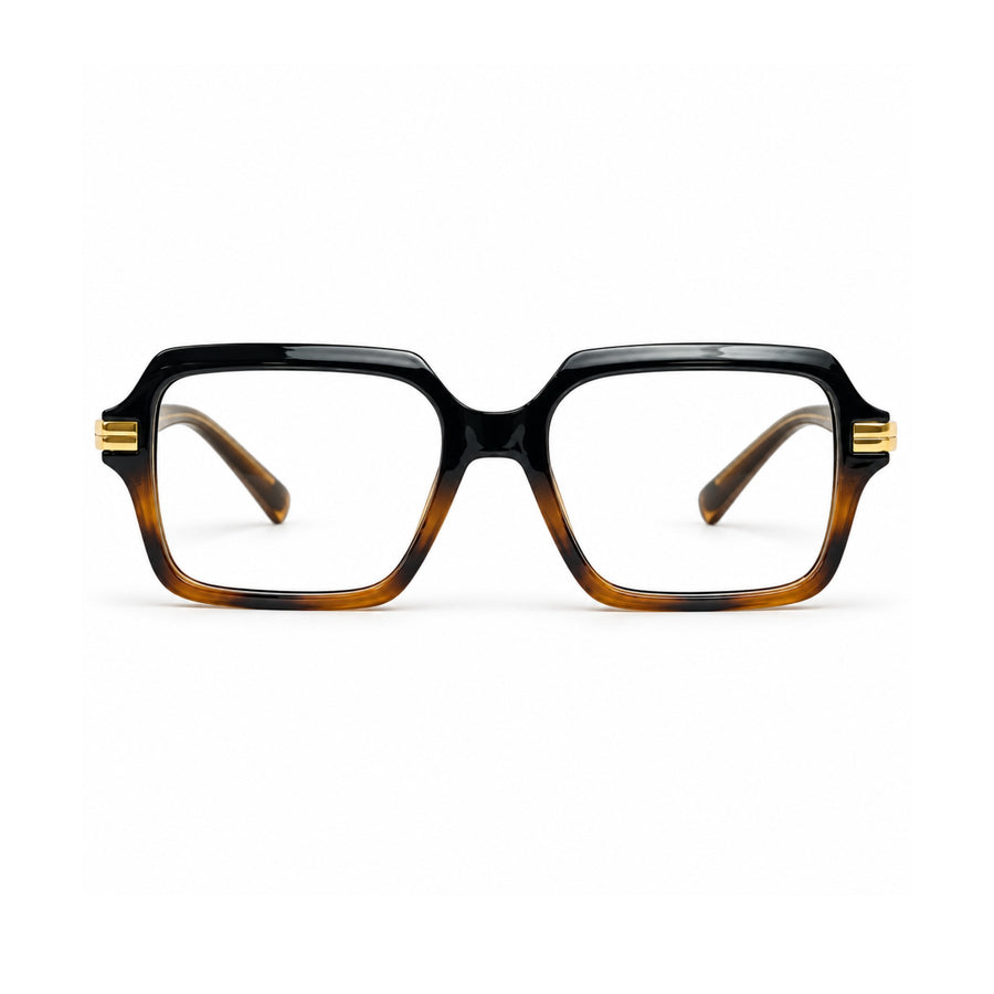 VERLIN 6115 Amber Tortoise square optical frame, front view, 53-18-143 mm