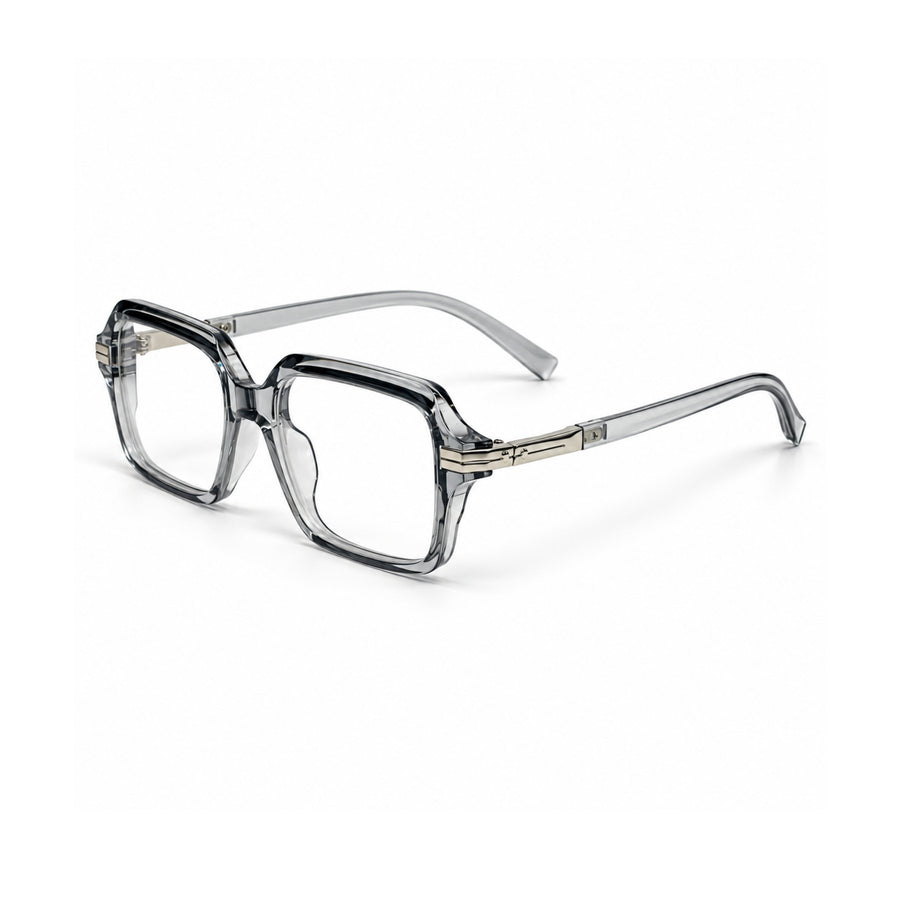 VERLIN 6115 Grey Crystal square frame, three-quarter view