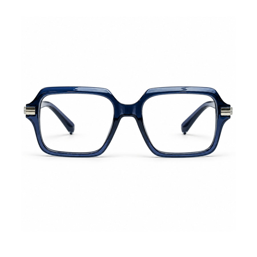 VERLIN 6115 Navy Blue square optical frame, front view, 53-18-143 mm