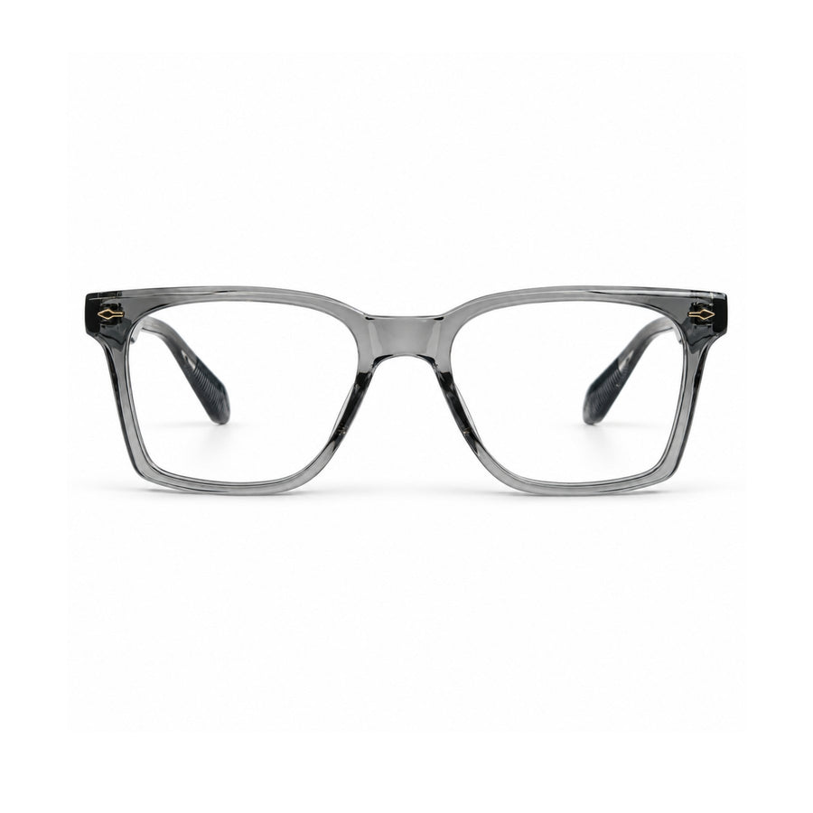 VERLIN 6204 Grey Crystal rectangle optical frame, front view, 52-19-143 mm