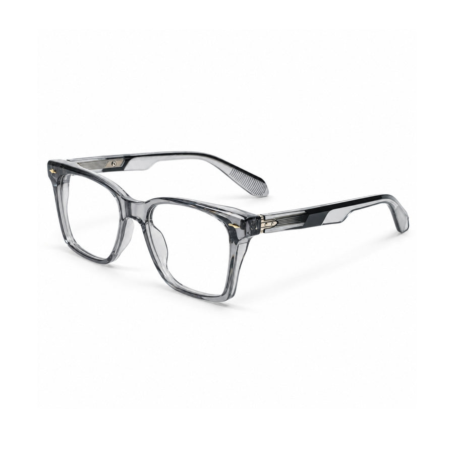 VERLIN 6204 Grey Crystal rectangle frame, three-quarter view