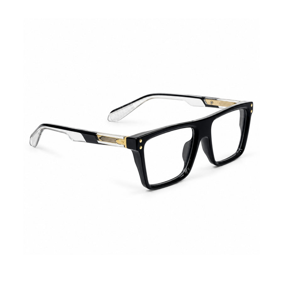 VERLIN 6230 Black Silver flat-top frame, angled view