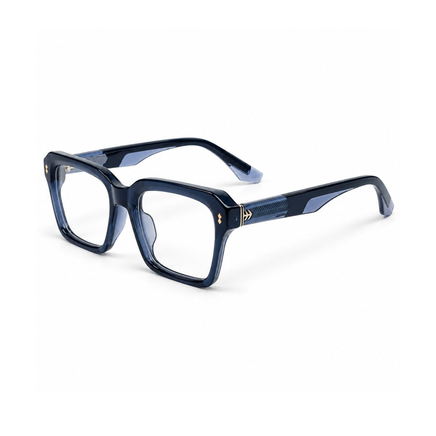 VERLIN 6233 Navy Blue bold square frame, three-quarter view