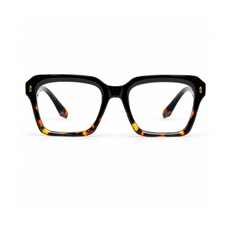 VERLIN 6233 Tortoise bold square optical frame, front view, 52-20-146 mm