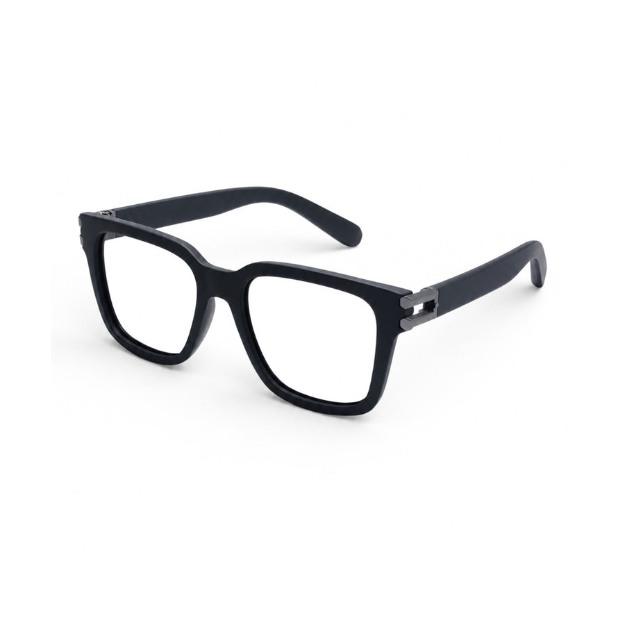 82102 VERLIN Square Computer Glasses in Matte Black - three-quarter view