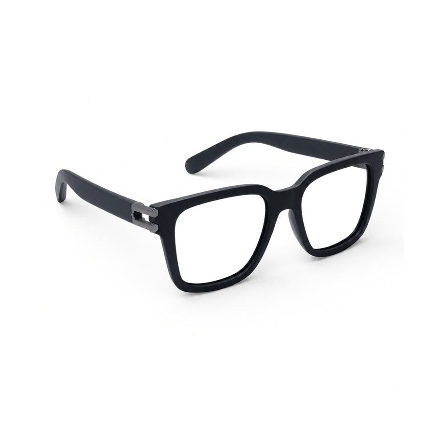 82102 VERLIN Square Computer Glasses in Matte Black - angled view