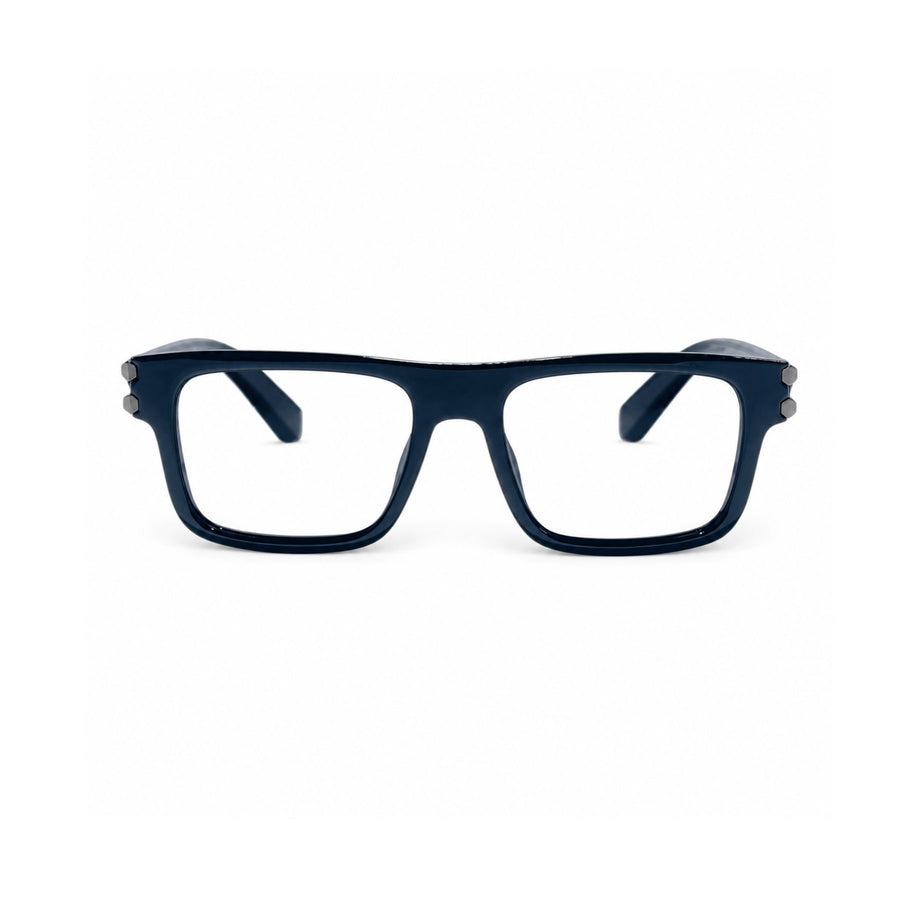 82103 VERLIN Flat-Top Rectangle Computer Glasses in Midnight Blue - front view