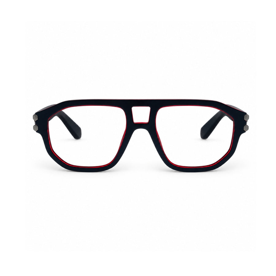 82104 VERLIN Navigator Computer Glasses in Black Red - front view