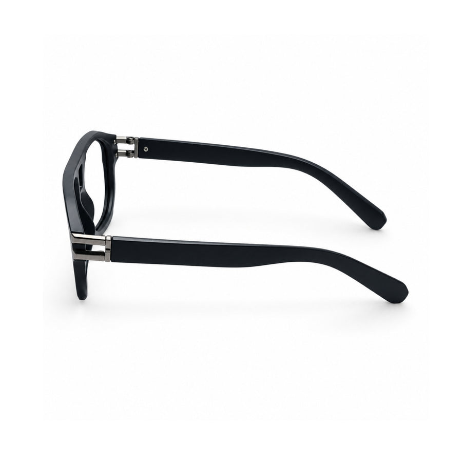 82104 VERLIN Navigator Computer Glasses in Matte Black - temple and side view